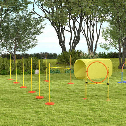Dog Agility Obstacle Course - Adjustable Yellow Hedge Set