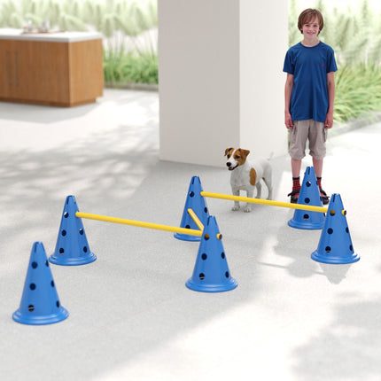 Dog Agility Set – 3-Piece Training Kit with 6 Cones, 3 Hurdles