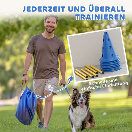 Dog Agility Set – 3-Piece Training Kit with 6 Cones, 3 Hurdles