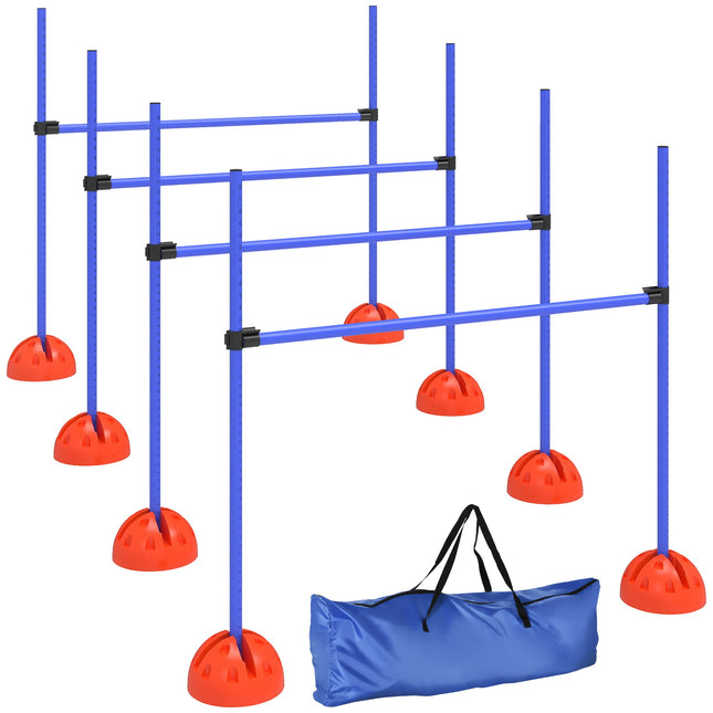 Dog Agility Set, 4 Adjustable Hurdles with Carry Bag