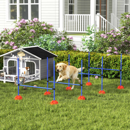 Dog Agility Set, 4 Adjustable Hurdles with Carry Bag