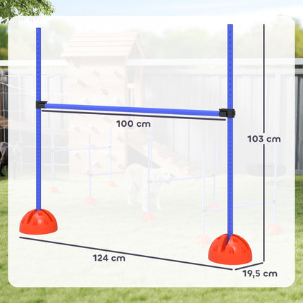 Dog Agility Set, 4 Adjustable Hurdles with Carry Bag