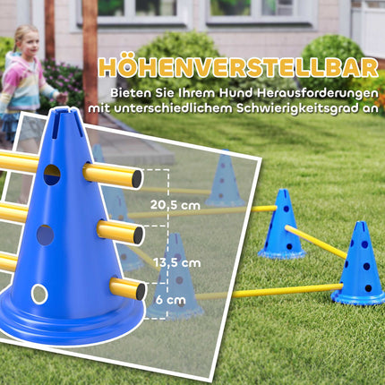 Dog Agility Set – 6-Piece Training Kit with 12 Cones, 6 Hurdles