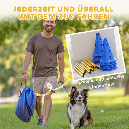 Dog Agility Set – 6-Piece Training Kit with 12 Cones, 6 Hurdles