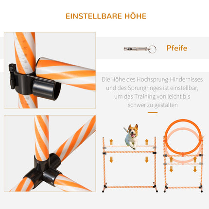 Dog Agility Training Set with Tunnel, Portable Orange/White