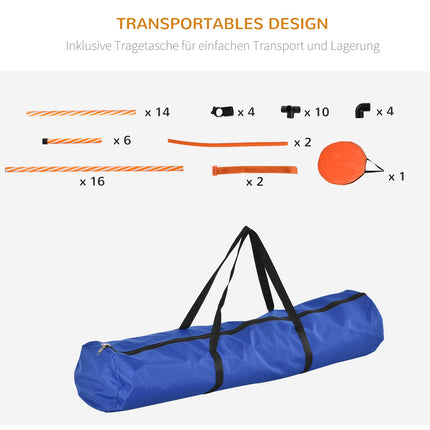 Dog Agility Training Set with Tunnel, Portable Orange/White