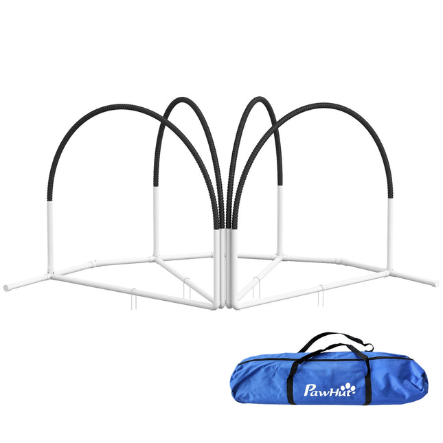 Dog Agility training set with slalom poles, carrying case