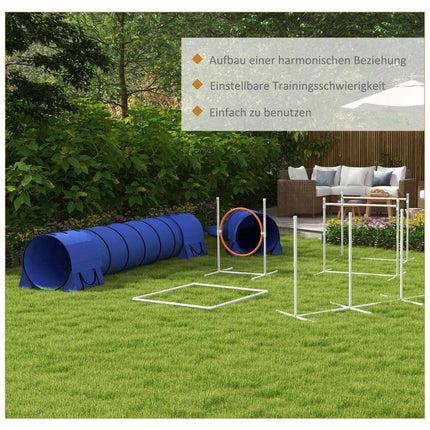 Dog Agility Set with adjustable obstacles and tunnel