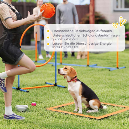 Dog Agility Set with Adjustable Jumps and Tunnel