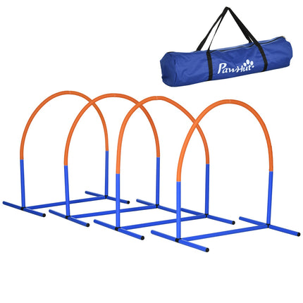 Dog Agility Training Set, 4-piece with carrying bag, blue/orange