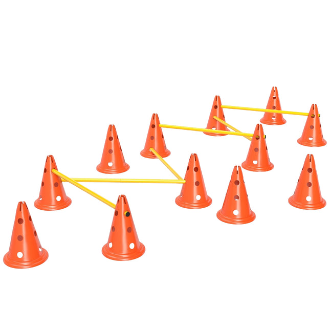 Dog Agility Training Set - 6 adjustable obstacles, 12 cones