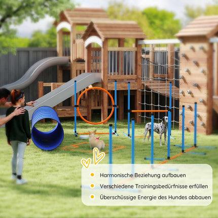 Dog Agility Training Set, 8-Piece with Tunnel & Hurdles