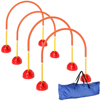 Dog Agility Training Set with 4 Adjustable Gates, Portable Bag
