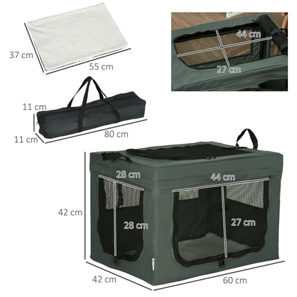 Pet carrier, gray Oxford, mesh window, for pets up to 4 kg