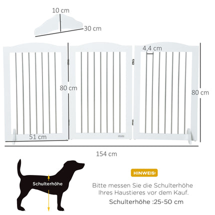 Folding dog gate, 3 panels, 154x30x80 cm Safety barrier