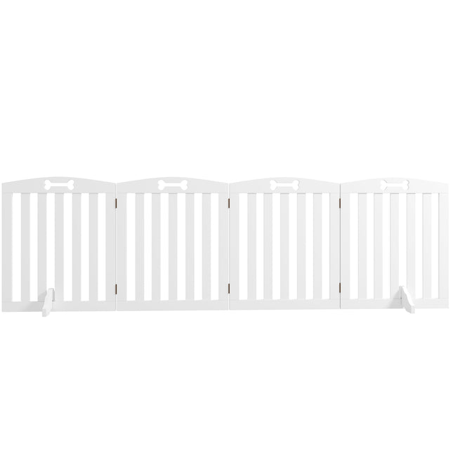 Dog barrier gate, foldable, 4-part, 207.5 x 61 cm, white