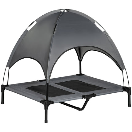 Dog bed with ventilating canopy, Grey, 92x76x90 Cm