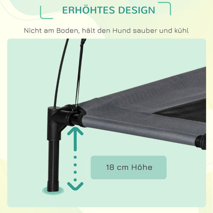 Dog bed with ventilating canopy, Grey, 92x76x90 Cm