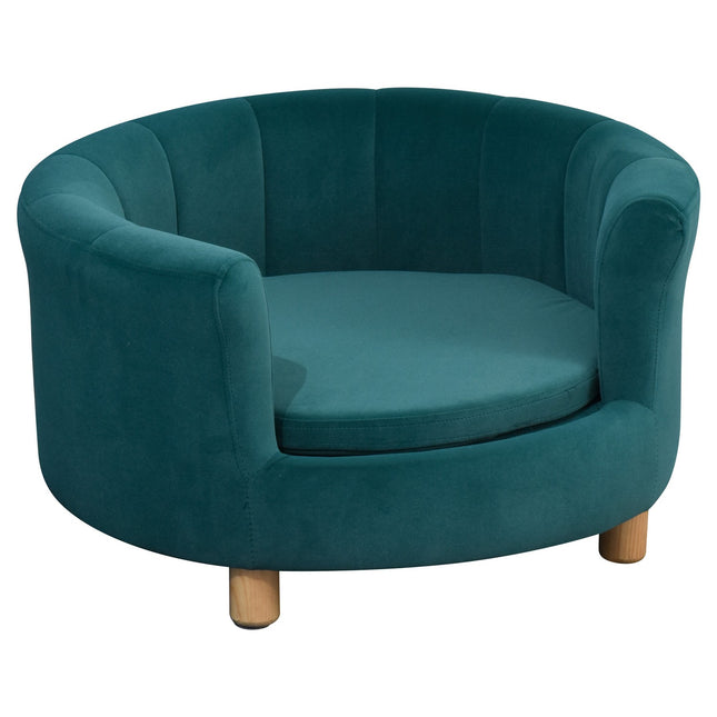 Elegant dog bed sofa with soft cover and wooden legs