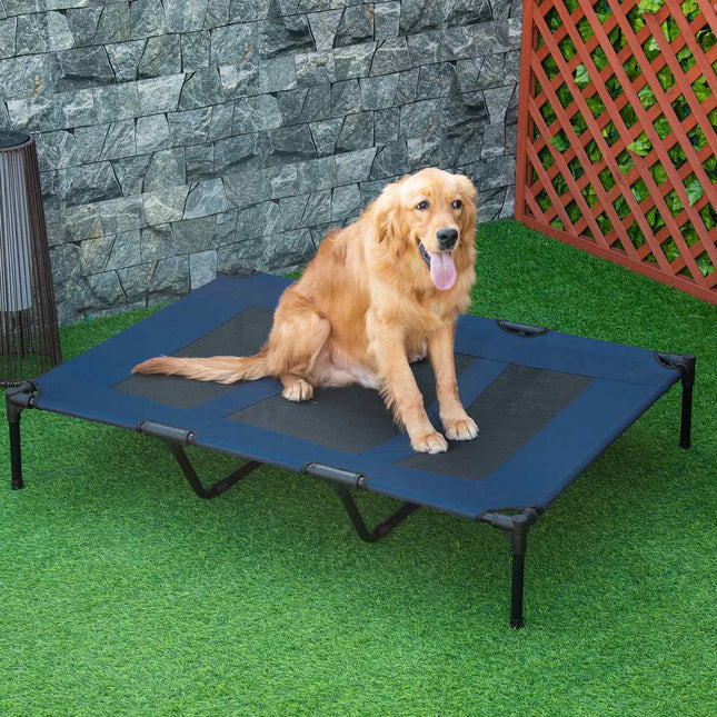 Outdoor Pet Lounger - Metal frame, Dark blue 122x92x23 cm