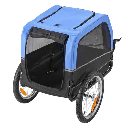 Dog Bike Trailer 30 kg, Foldable Pet Carrier, Flag