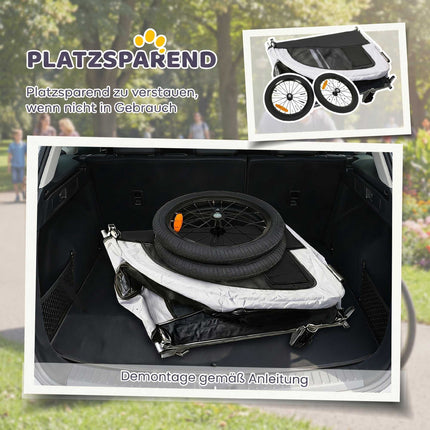 Dog Bike Trailer-Stroller, 2-in-1, Up To 20 kg, White