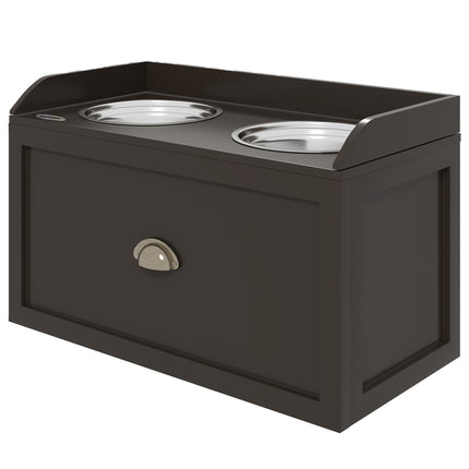 Elevated dog feeding station, 2 x 2L bowls in stainless steel