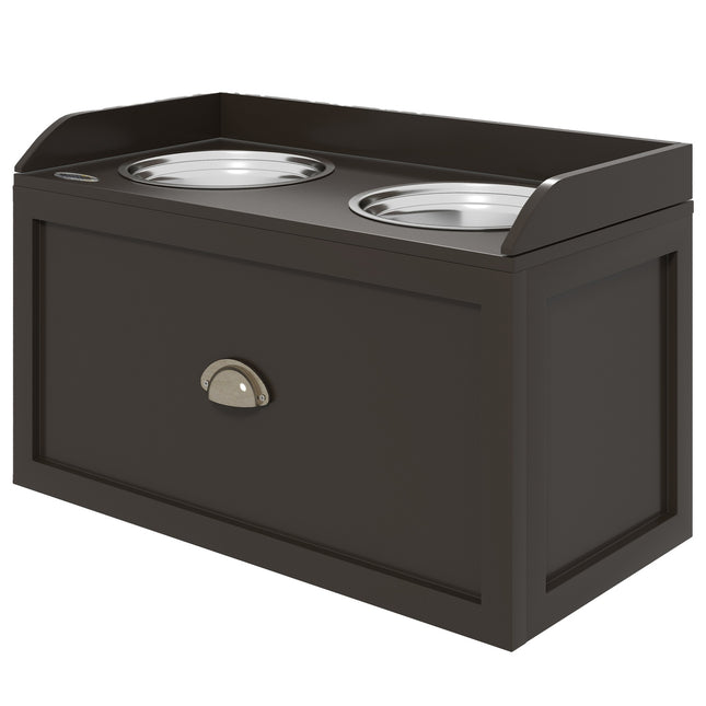Elevated dog feeding station, 2 x 2L bowls in stainless steel