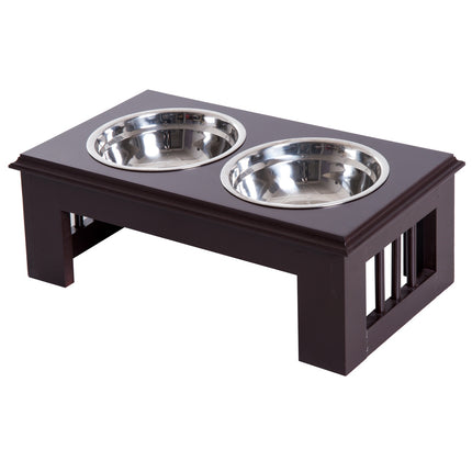 Raised animal bowl set, stainless steel, easy to care for, 44x24x15 cm