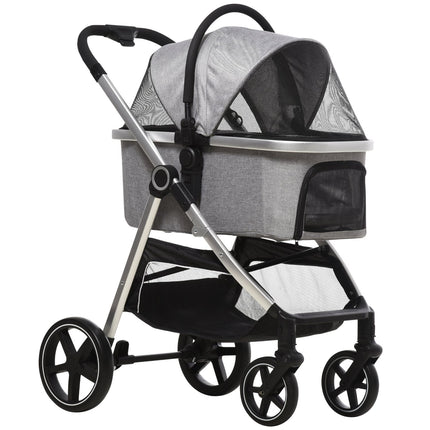 Dog stroller 2-in-1 foldable, safety leash, 15 kg