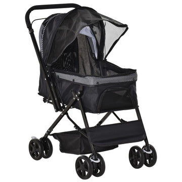 Pet stroller for small dogs and cats, Oxford Black