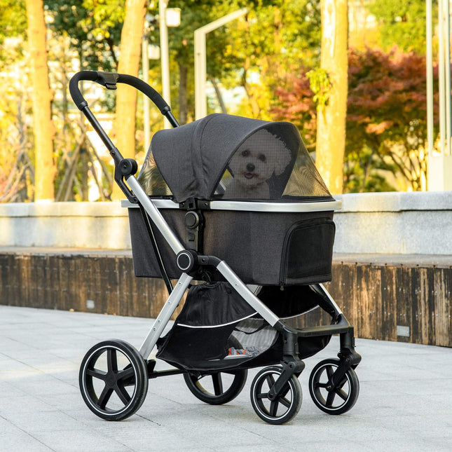 Pet stroller dog/cat stroller, safety leash, rain cover