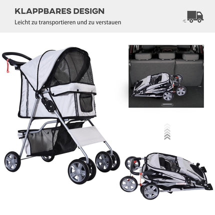 Dog Buggy Silver – Lightweight, collapsible, pet stroller