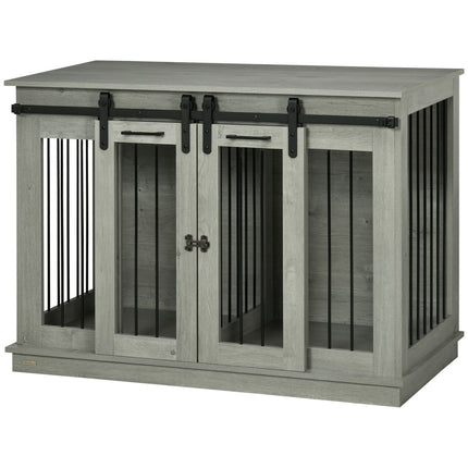 Medium Dog House - Grey, Double Door, Two Room Option