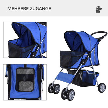 Dog stroller and jogging stroller, blue - pet stroller