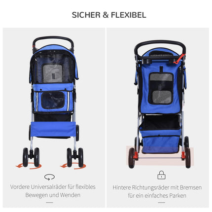 Dog stroller and jogging stroller, blue - pet stroller