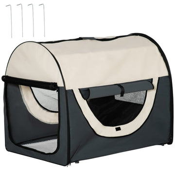 Foldable dog crate with cushion, waterproof Oxford fabric