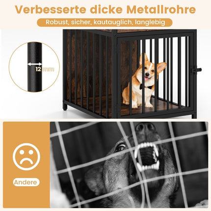 Dog Crate Furniture with Charging Station & Drawer