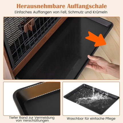 Dog Crate & Nightstand with Lockable Door, Removable Tray