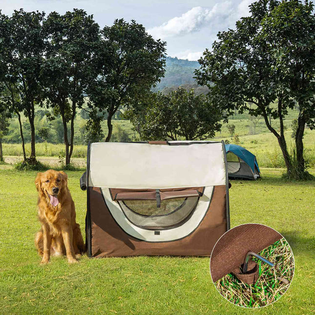Collapsible dog box, waterproof with cushion, 97x71x76 cm