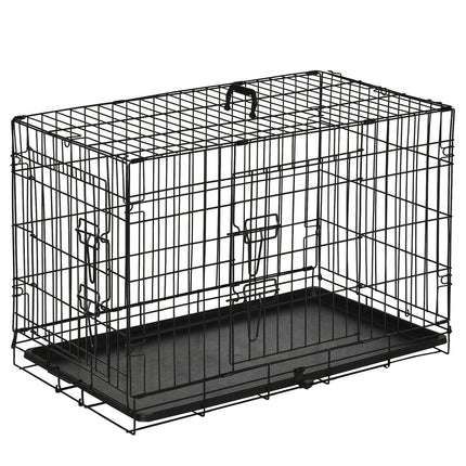 Collapsible dog box in black metal - 76 x 46 x 52 cm