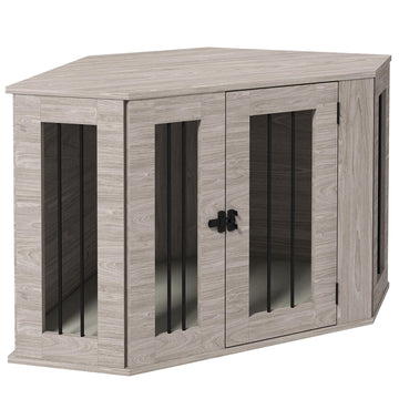 Dog Crate with Cushion, Lockable, 104 x 55 x 63 cm, Brown