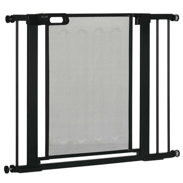 Dog Gate, No Drill, Auto-Close, Steel, 75-103 Cm, Black