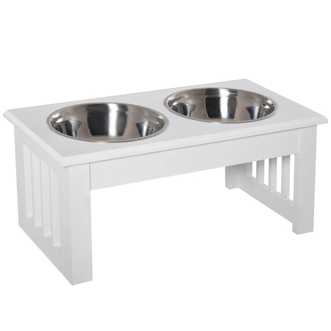 Dog Feeding Station with Stainless Steel Bowls, Elevated