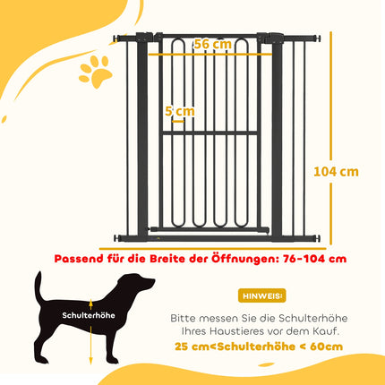 Dog Gate, 76-104 cm No-Drill Stair Barrier