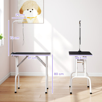 Dog Grooming Table, Foldable Steel Legs, Non-Slip Surface