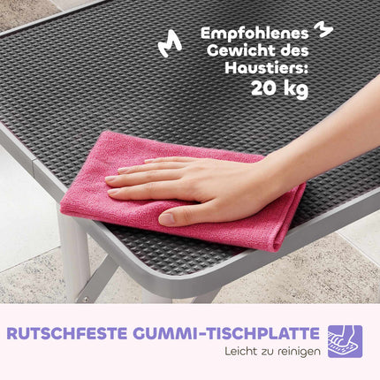 Dog Grooming Table, Foldable Steel Legs, Non-Slip Surface