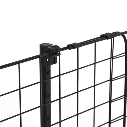 Universal adjustable dog guard in black metal for car trunk