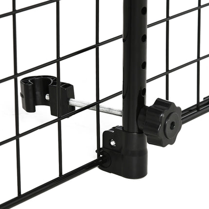 Universal adjustable dog guard in black metal for car trunk