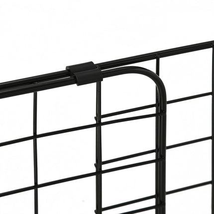Universal adjustable dog guard in black metal for car trunk